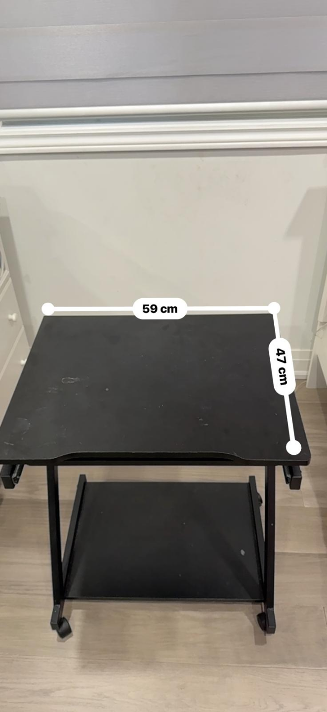 Black Computer Desk with Keyboard Tray - photo 2