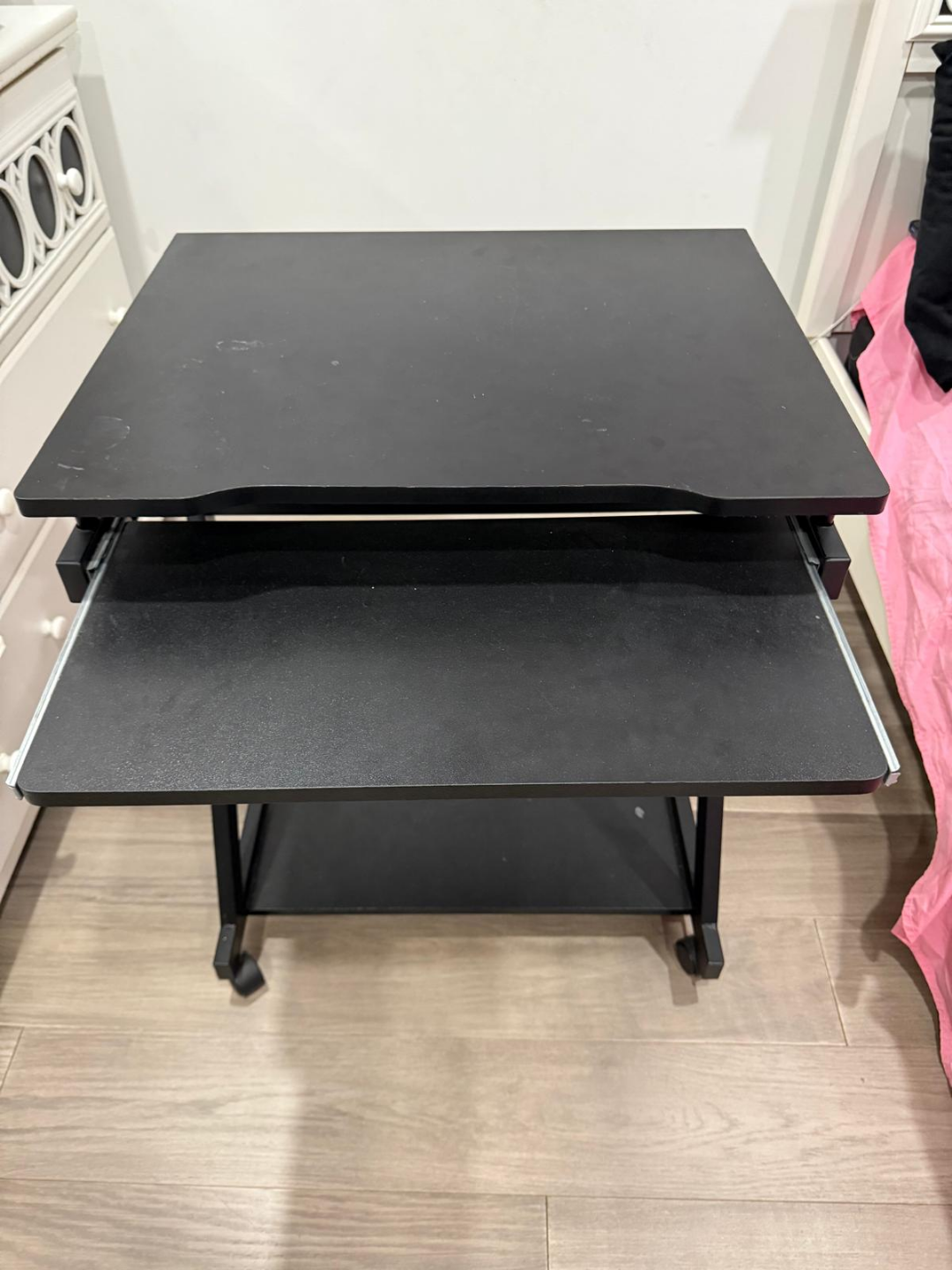 Black Computer Desk with Keyboard Tray - photo 4