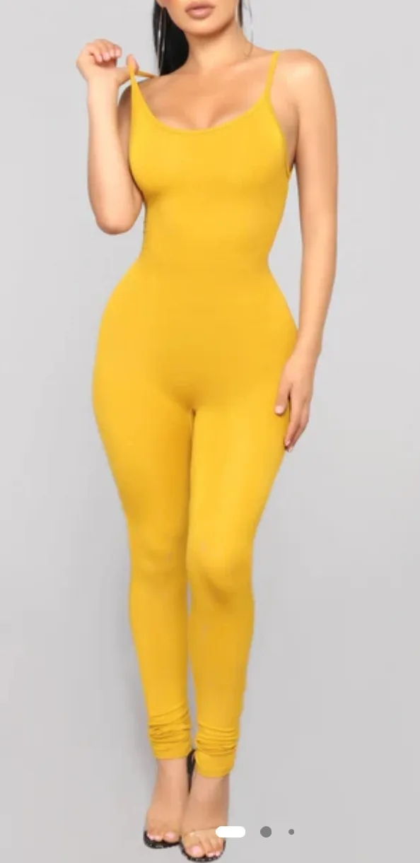 Mustard Yellow Fitted Jumpsuit thumbnail