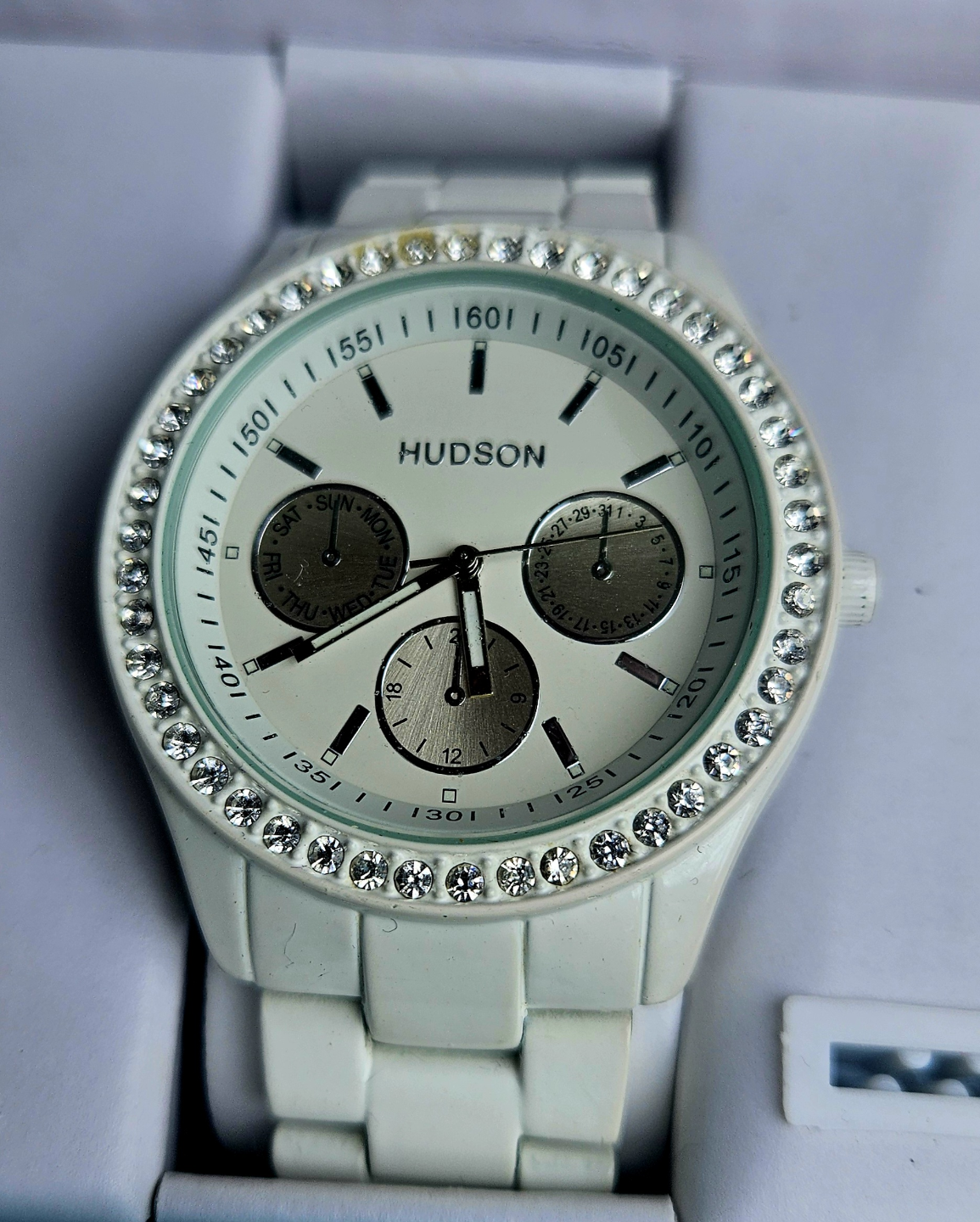 Hudson Women's White  ceramic Watch with Crystals - photo 3