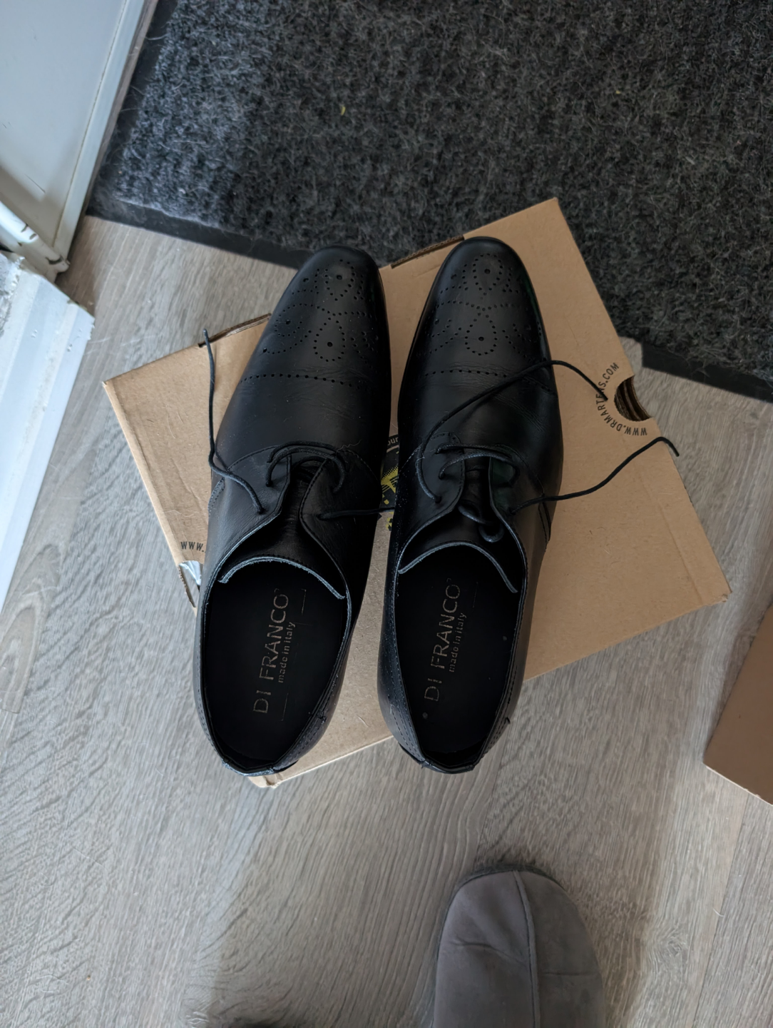 Di Franco Men's Black Leather Dress Shoes - Size 43