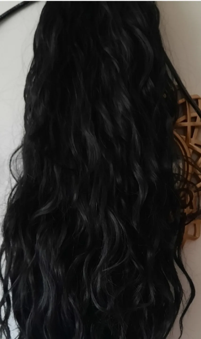 Black Curly Wig With Headband image indicator(3)