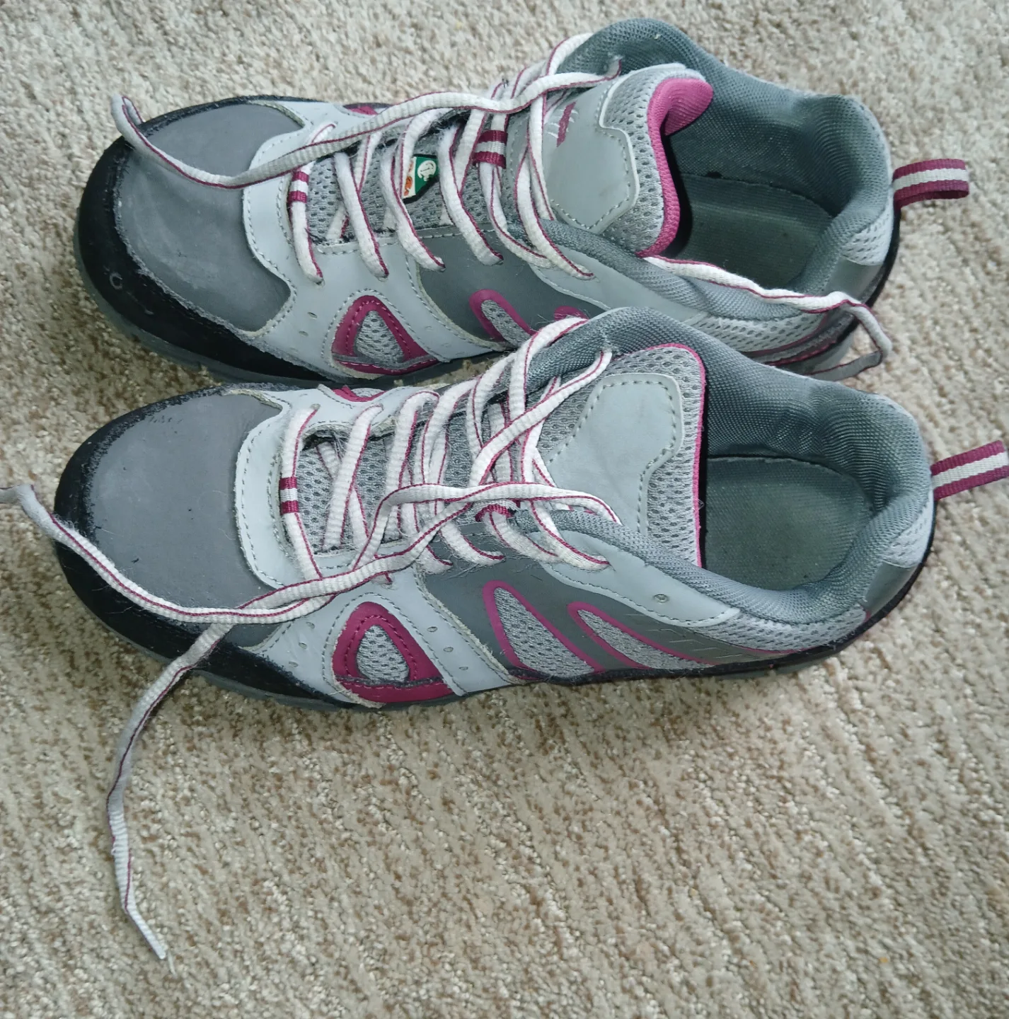 Girls' Grey and Pink Hiking Shoes thumbnail