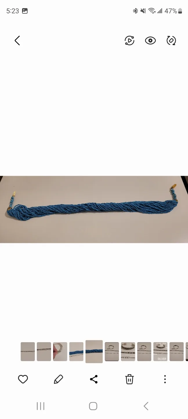 VINTAGE light Blue Seed necklace image indicator(7)