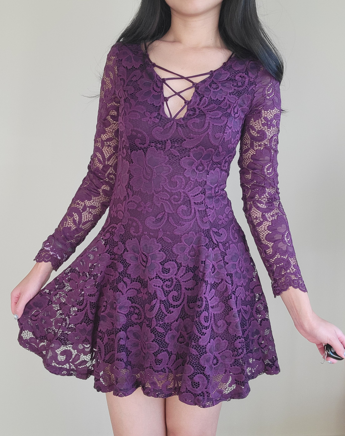 Forever 21 Purple Lace Mini Dress