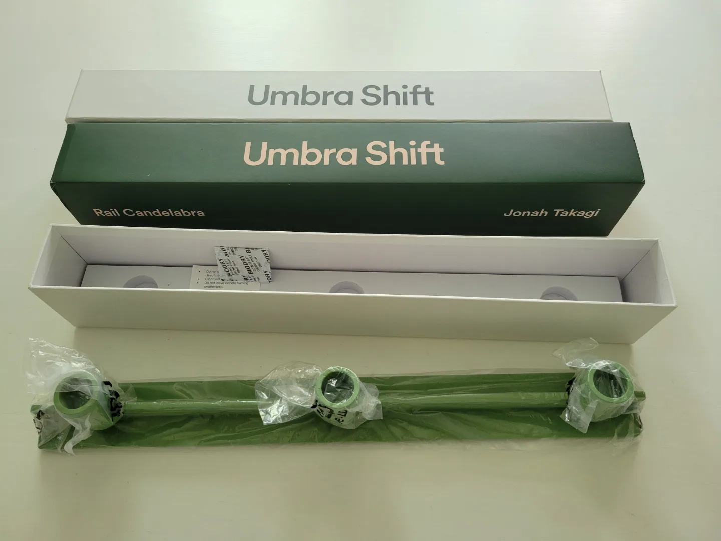 Umbra Shift Rail Candelabra Teal Green Candlestick Holder image indicator(3)