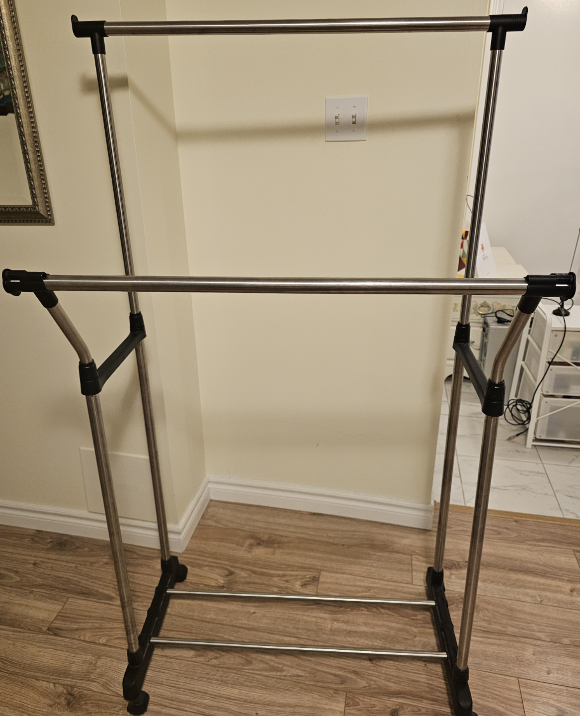 Double Clothing Rack with Wheels