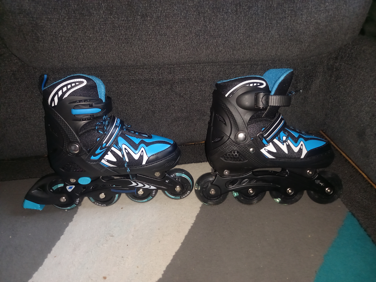 Tomshoo Kids' Adjustable Inline Skates with Light-Up Wheels