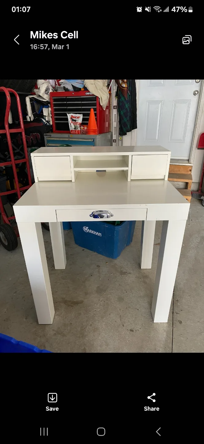 White Desk with Drawers and Hutch ( Pottery Barn) image indicator(2)