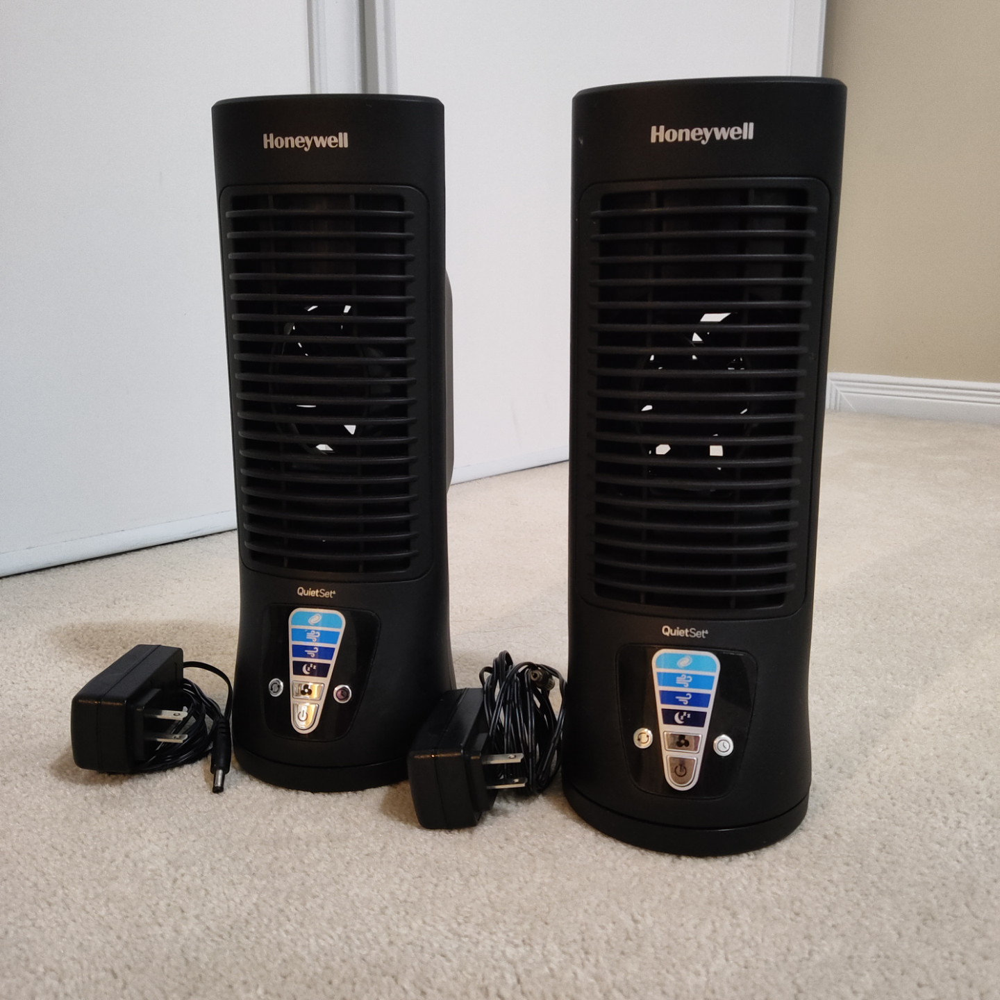 Pair of Honeywell QuietSet Personal Fans