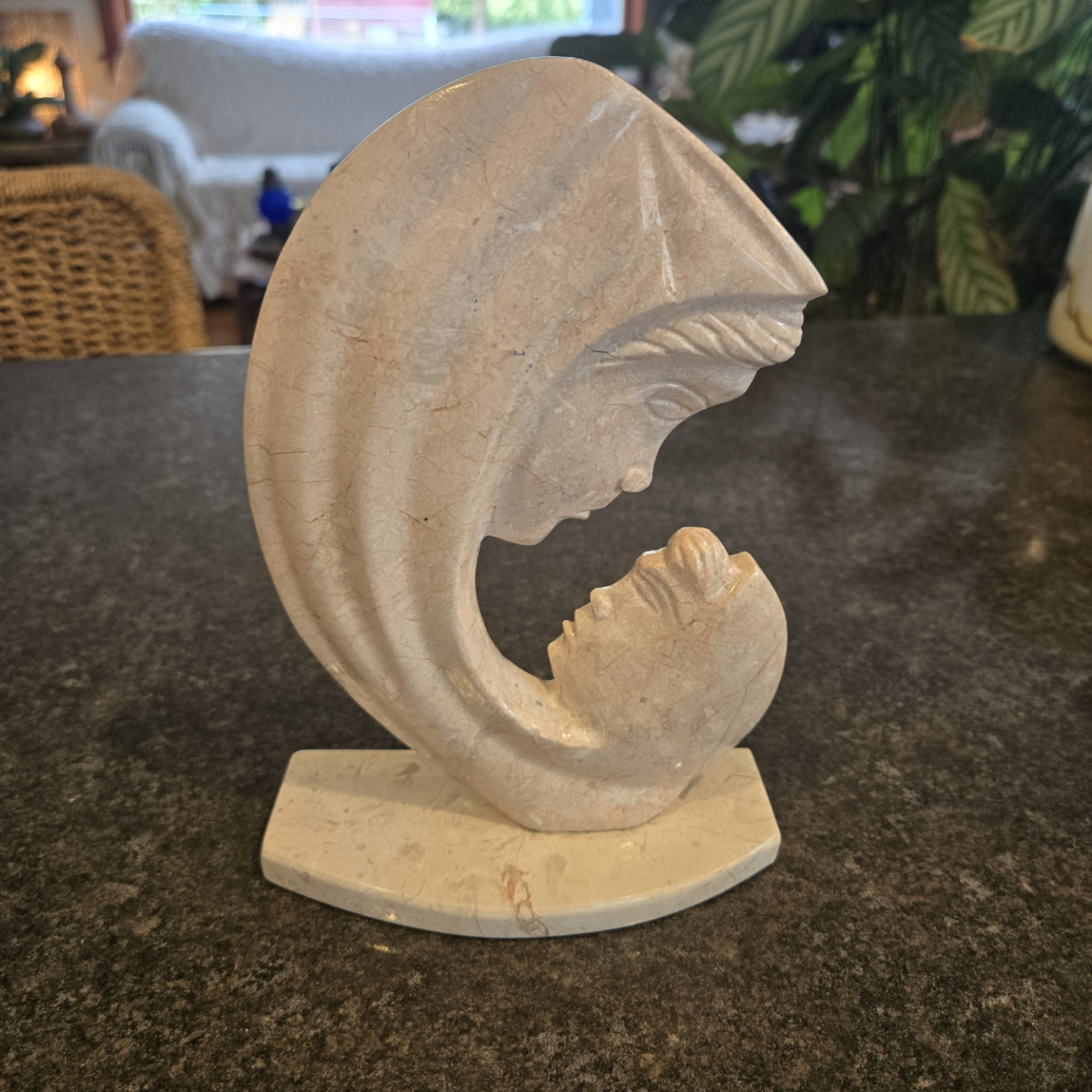 Marble Mother and Child Sculpture