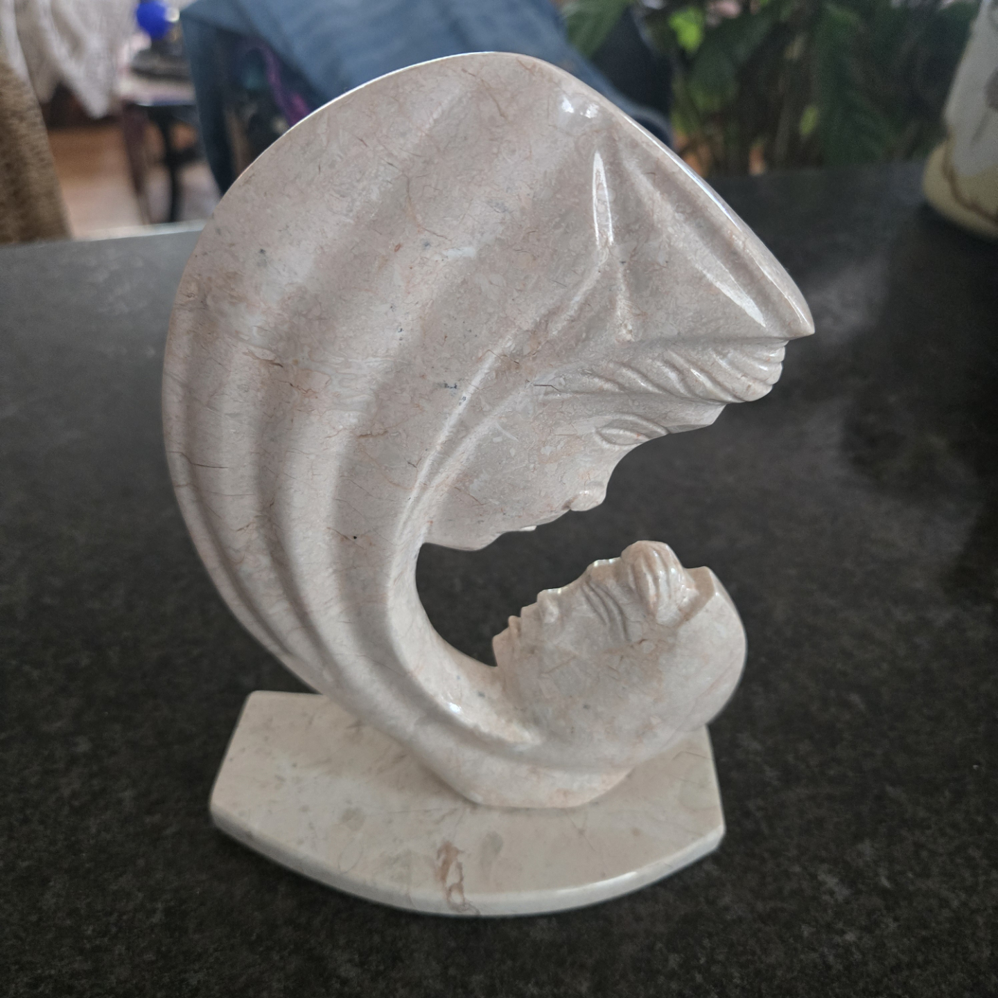 Marble Mother and Child Sculpture - photo 2