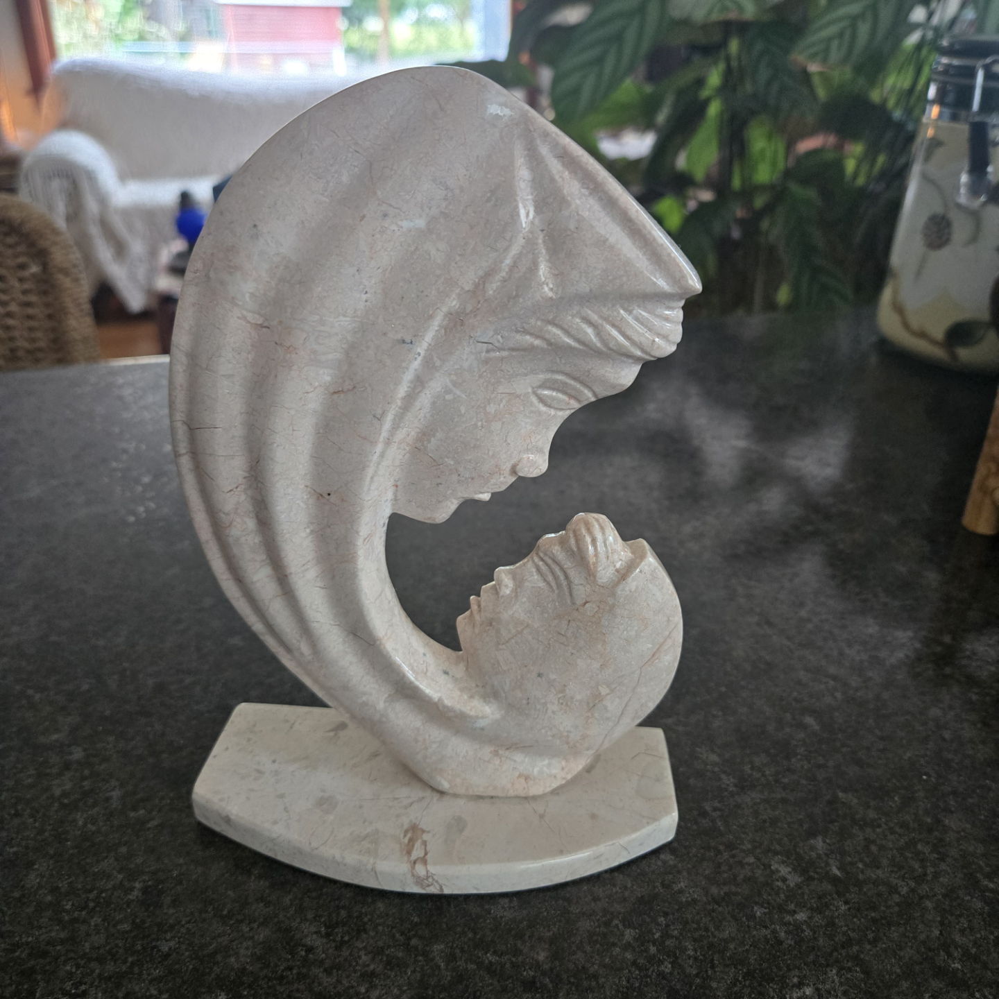 Marble Mother and Child Sculpture - photo 3
