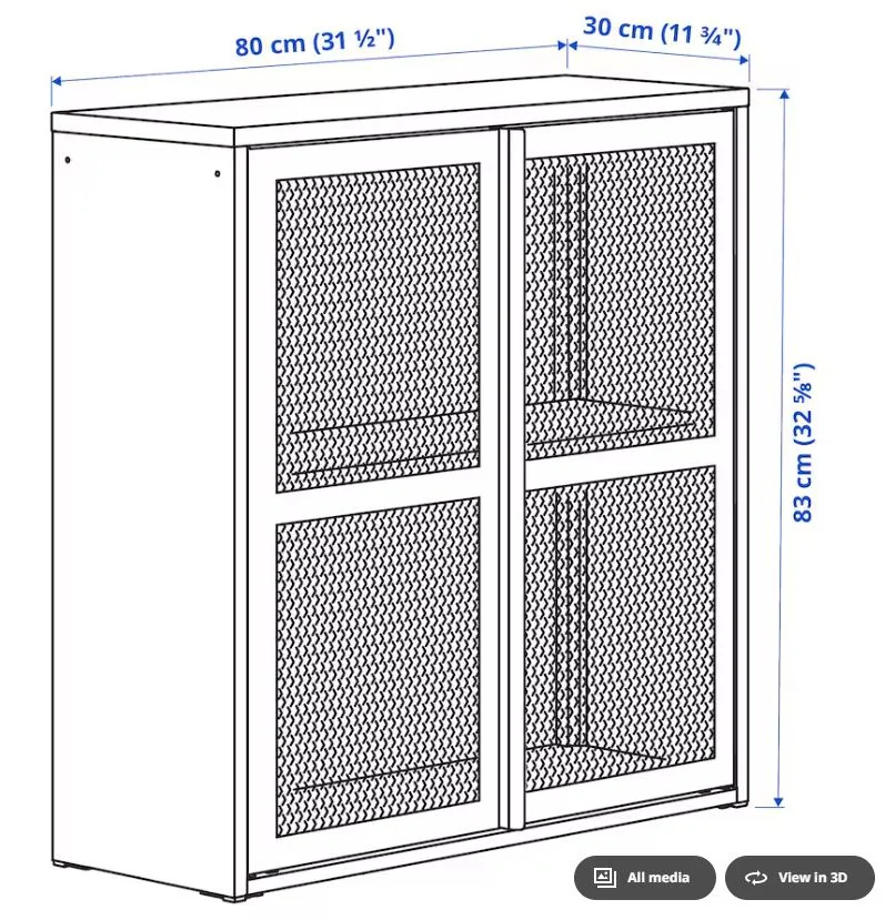 IKEA INDUSTRIELL Black Metal Cabinet with Sliding Doors - FREE image indicator(2)
