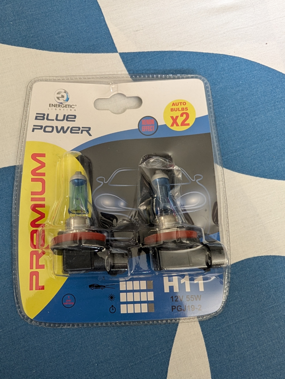 Energetic Blue Power Premium H11 12V 55W Auto Bulbs (x2)