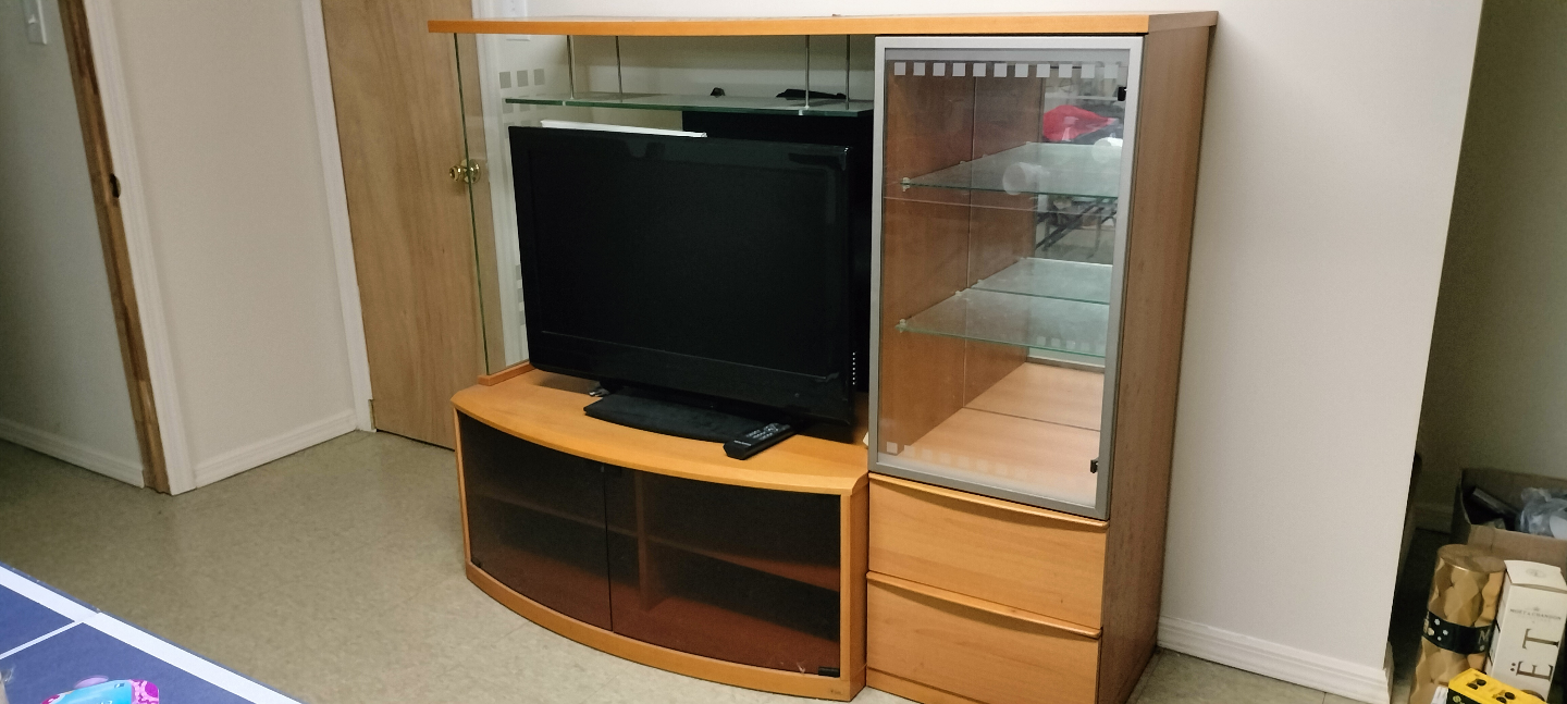 Entertainment Center with Glass Display Cabinet - photo 2