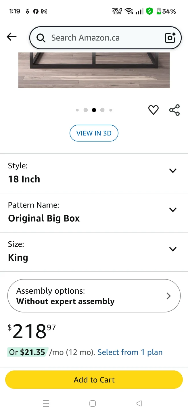 brand new Zinus King Bed Frame - Joseph 18 inch Metal Bed Frame image indicator(3)