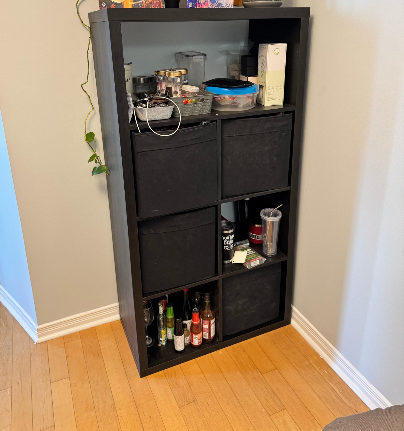 35$ IKEA Black cube storage shelf