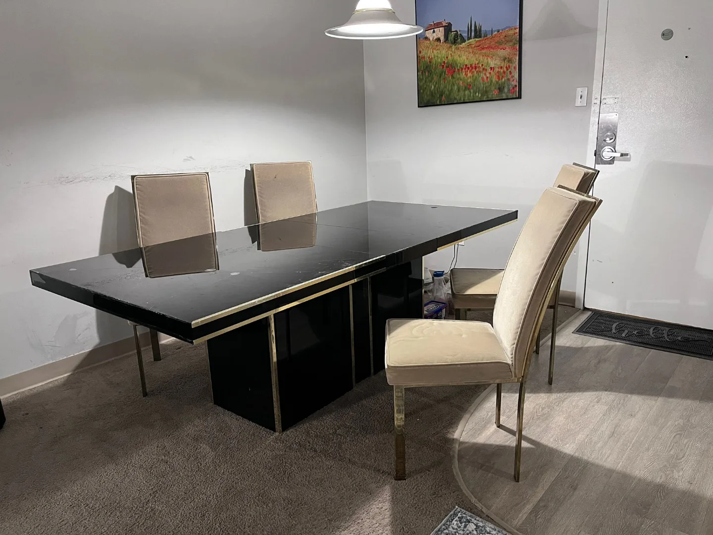 Modern Black and Gold Dining Set thumbnail
