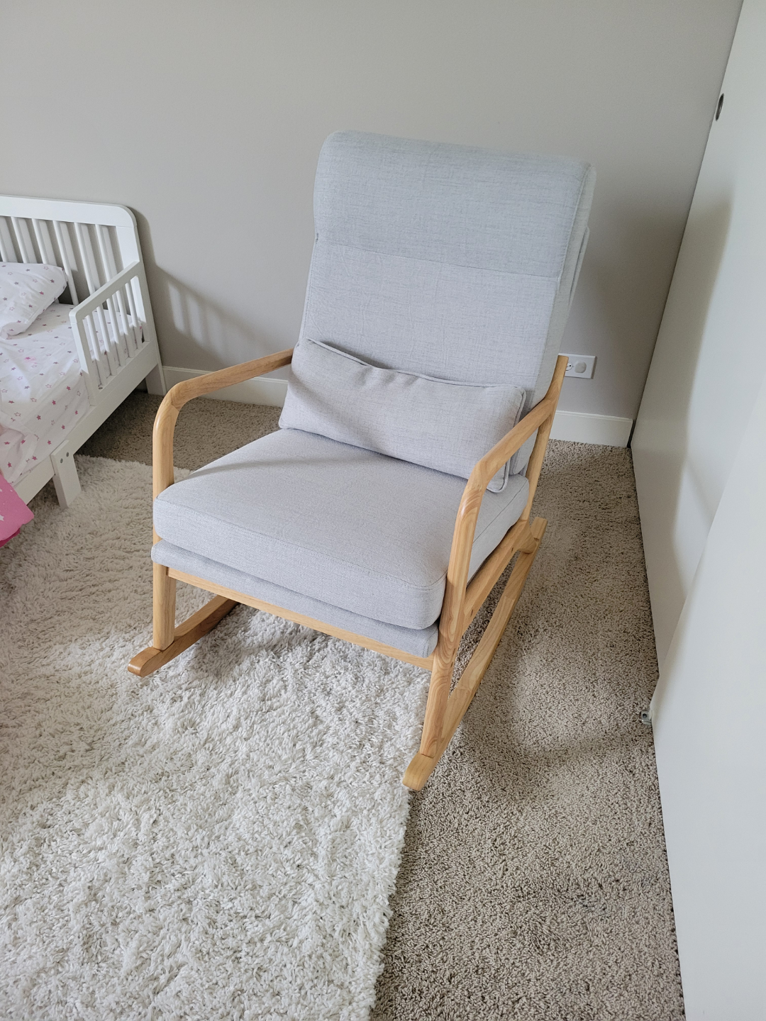 Grey Rocking Chair with Pillow - photo 2