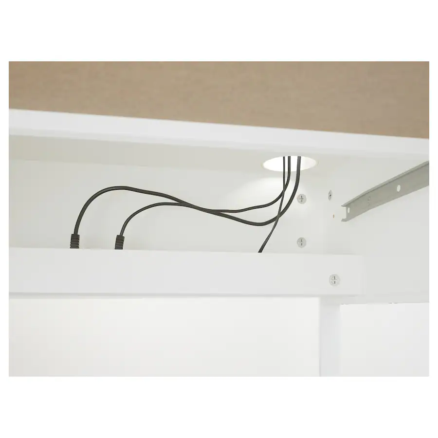 MICKE IKEA White Desk with Drawer and Cable Management - photo 3
