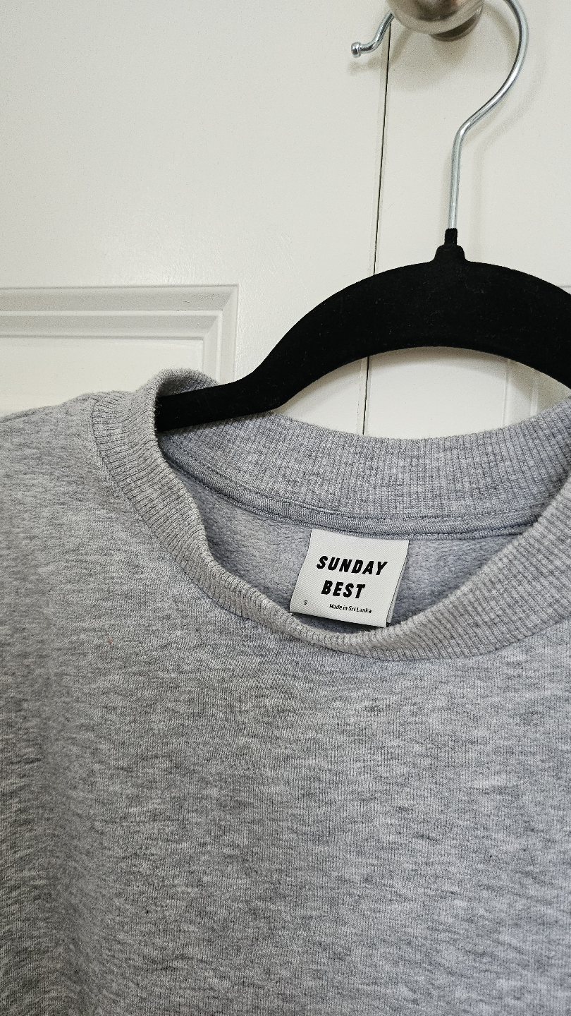 Sunday Best Grey Cropped Crewneck Sweatshirt