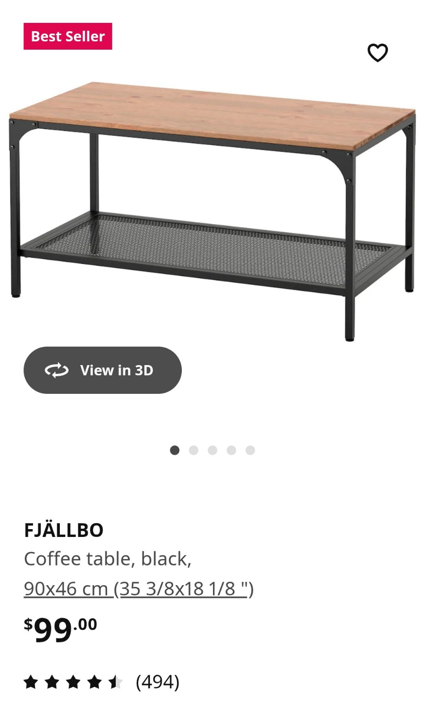 IKEA FJÄLLBO Coffee Table - Black/Brown - photo 5