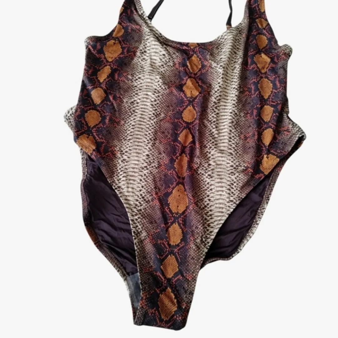 SKIMS Desert Snakeskin Print One Piece Swimsuit image indicator(10)