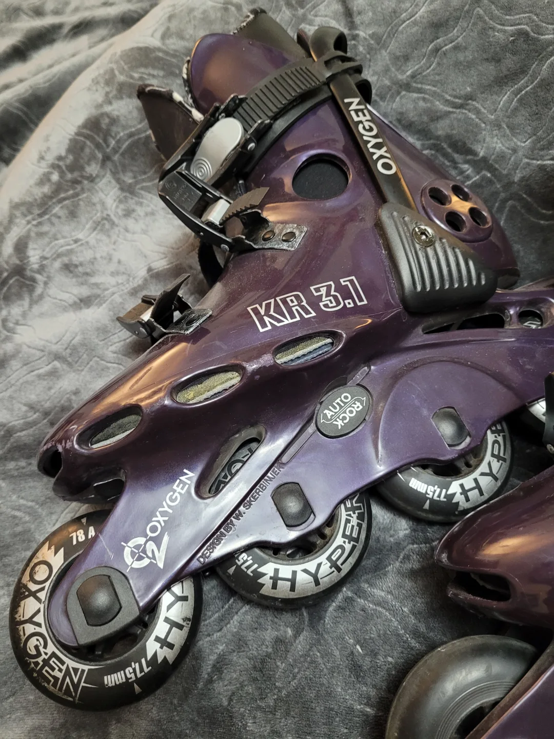 Vintage Roller Blades with Bauer Protective Gear image indicator(3)