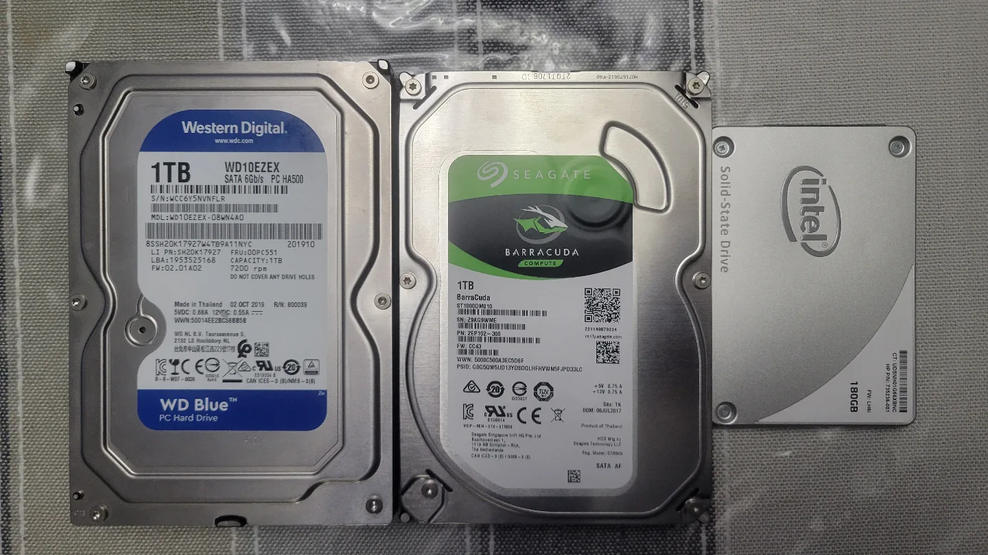 Two 1 TB HARD DRIVE AND ONE 180GB SSD thumbnail