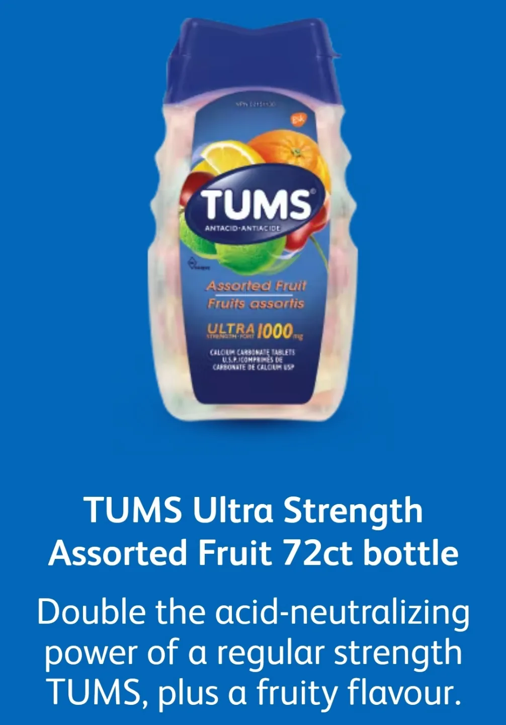 NEW & SEALED! Tums Antacid - Ultra - 1000mg - ALL 2 for $5! image indicator(6)