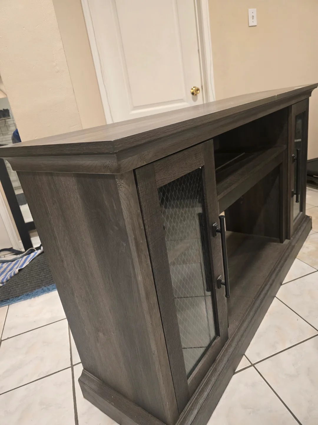 Dark Grey Wood Media Console thumbnail