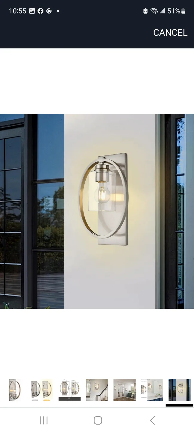 Brushed Nickel Wall Sconce Light, for Multi Locations image indicator(6)