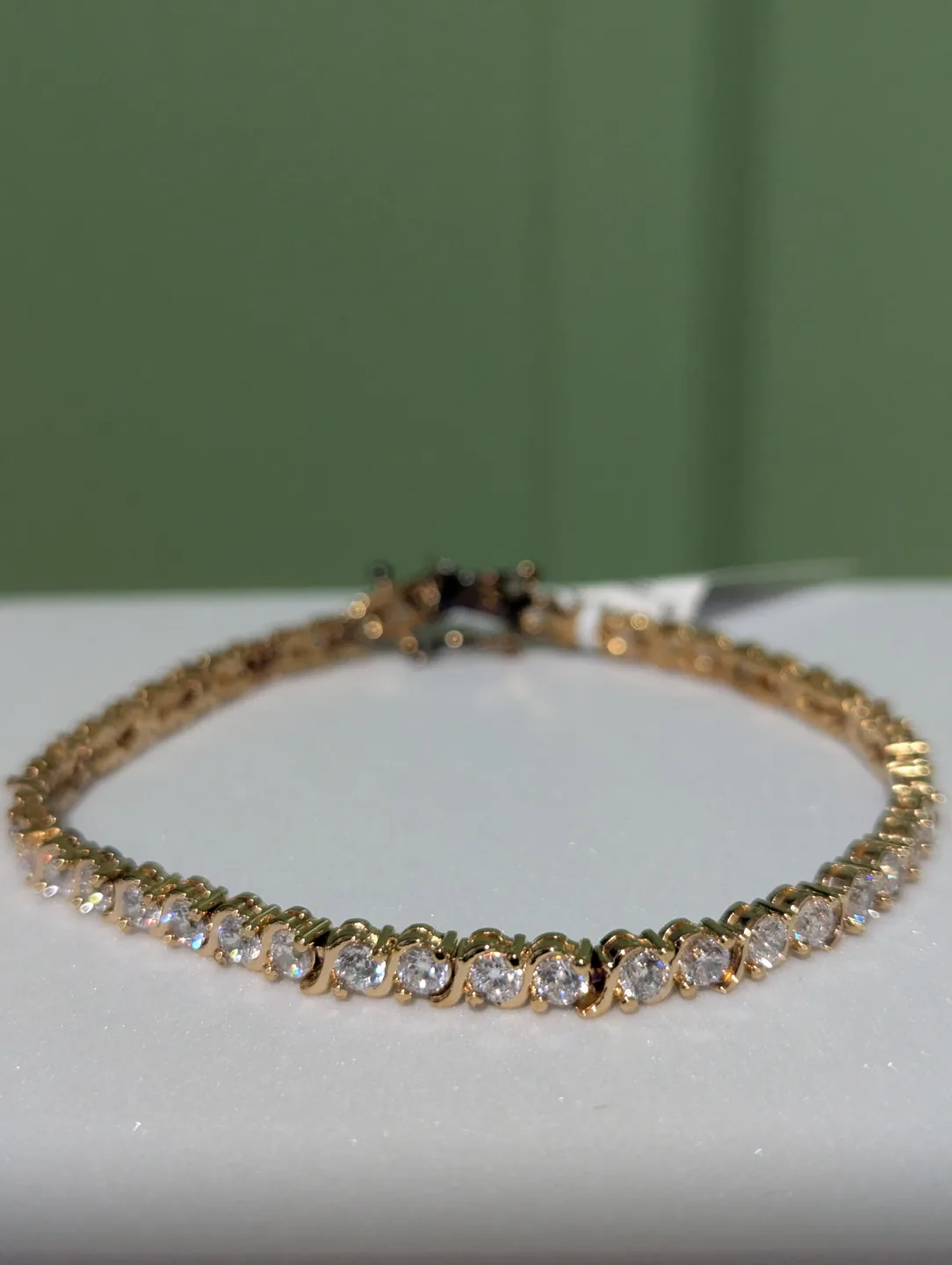 Gold Plated Cubic Zirconia/Zircon Tennis Bracelet thumbnail