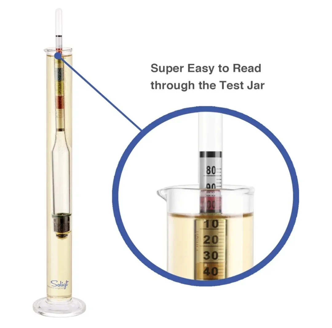 Triple Scale Hydrometer and Glass Test Jar Kit for Home Brew image indicator(6)
