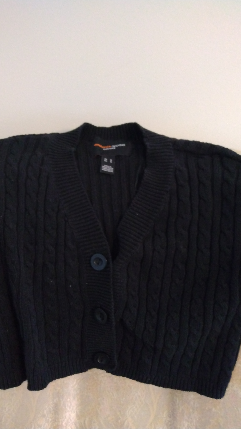 Ambiance Apparel kids Black Cable Knit Cardigan Sweater - Size M - photo 3