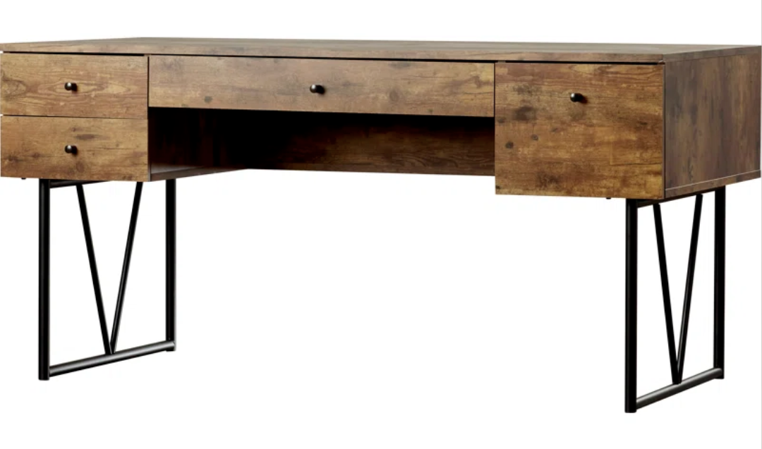 Large Wooden Desk with Drawers - photo 3