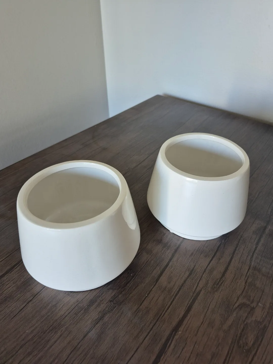 Two White Ceramic Planters #freecycle thumbnail