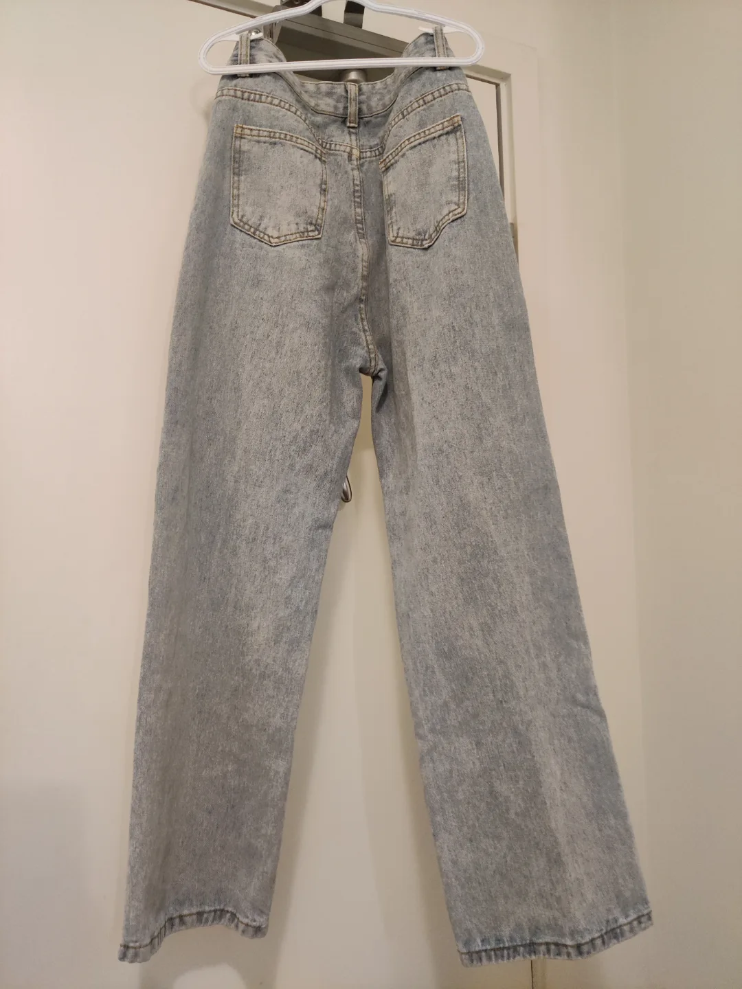 grey blue wide leg high waist jeans image indicator(2)