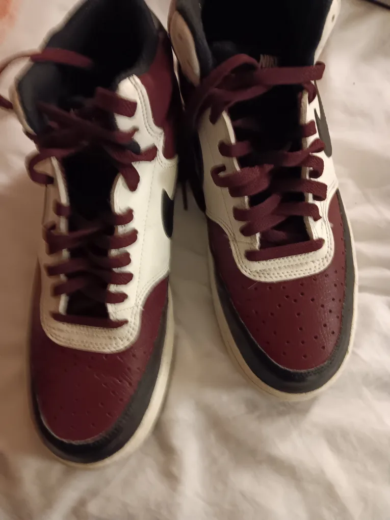 Nike Burgundy and White High Top Sneakers image indicator(3)