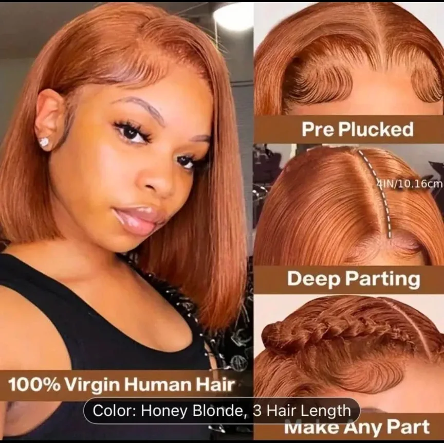 New!!! Honey Blonde Bob Lace Front Wig thumbnail