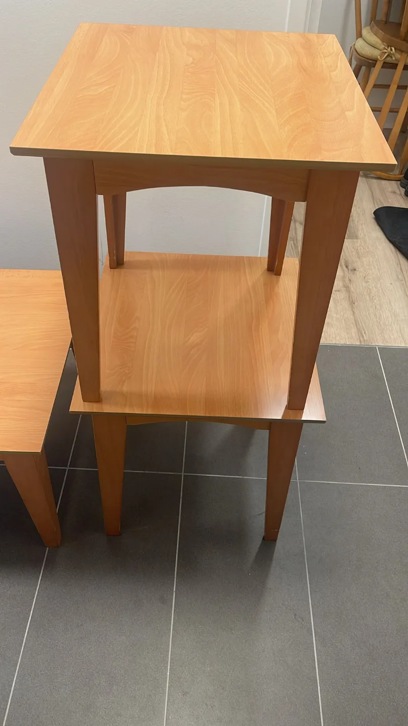 Set of 3 Nested Tables - Light Wood thumbnail