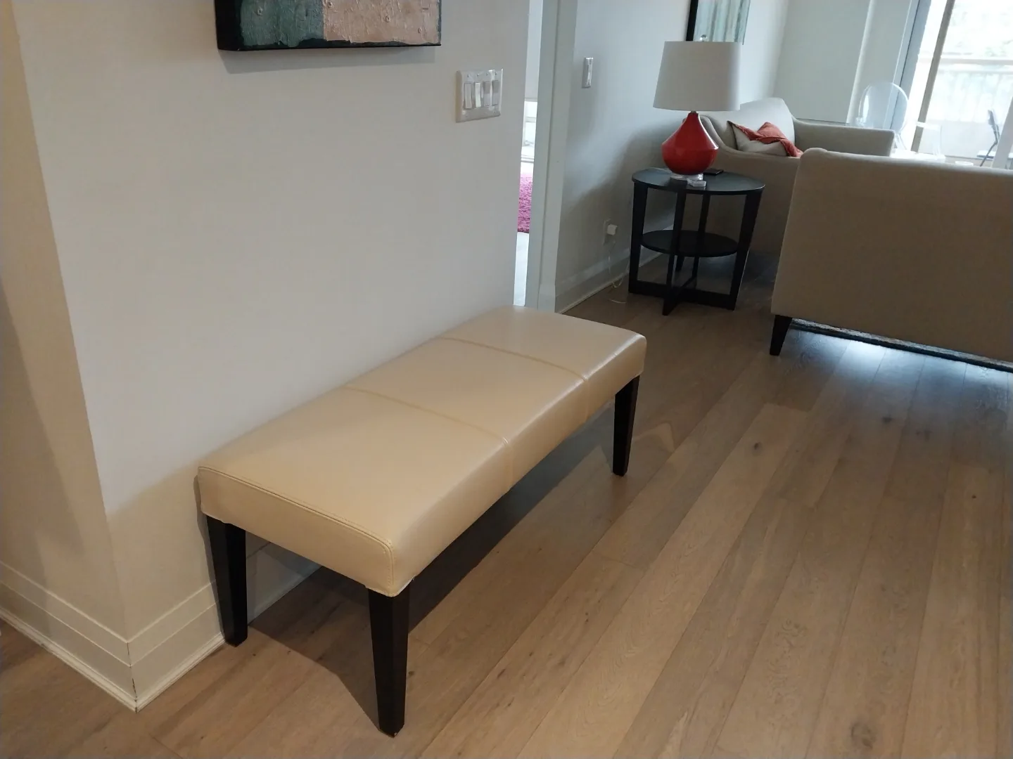 Beige Leather Bench image indicator(2)