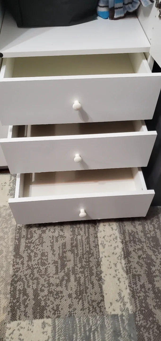 LARGE 7 ft. tall White cabinet with Shelves and Drawers image indicator(2)