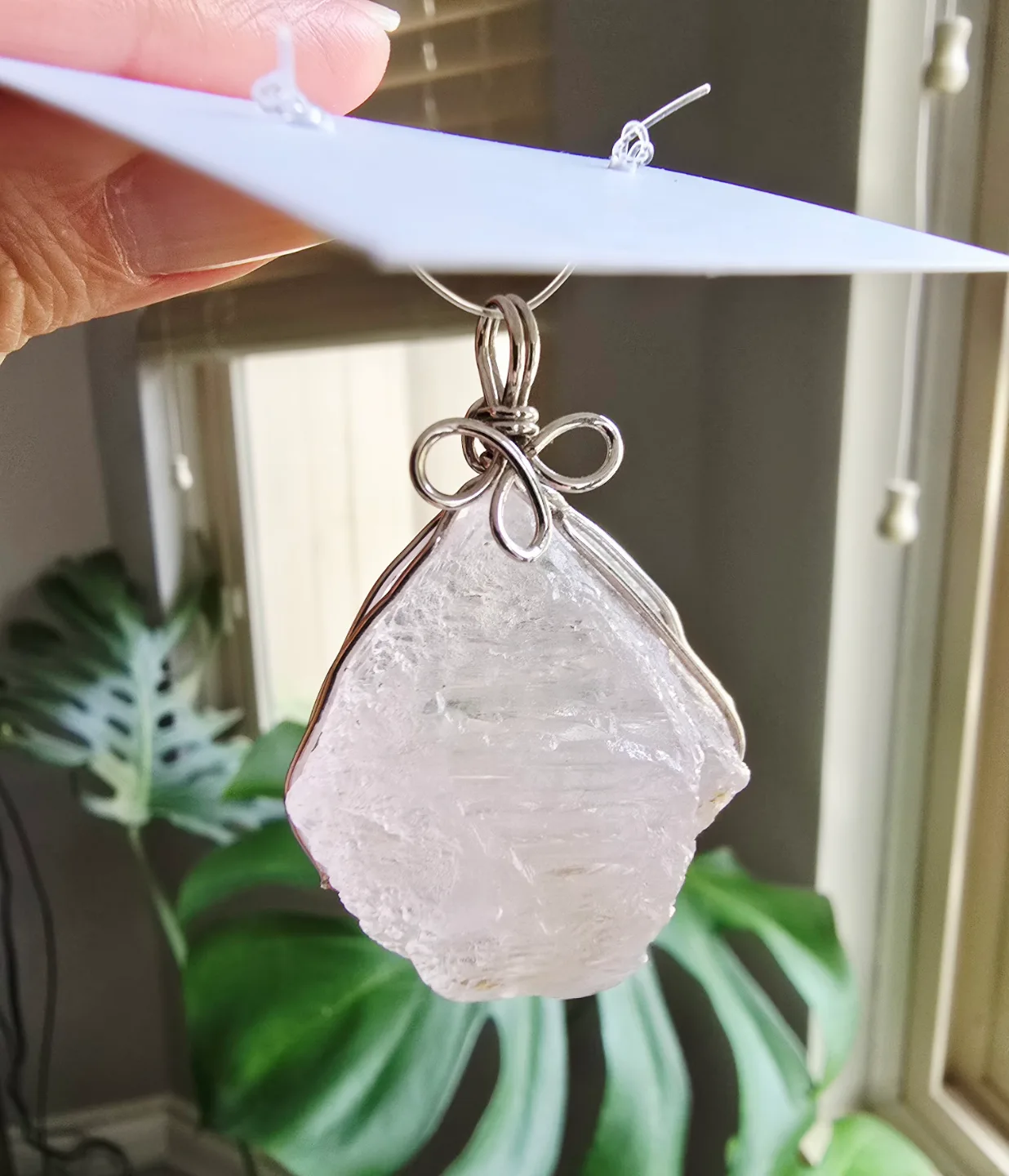 New Kunzite natural gemstone pendant thumbnail