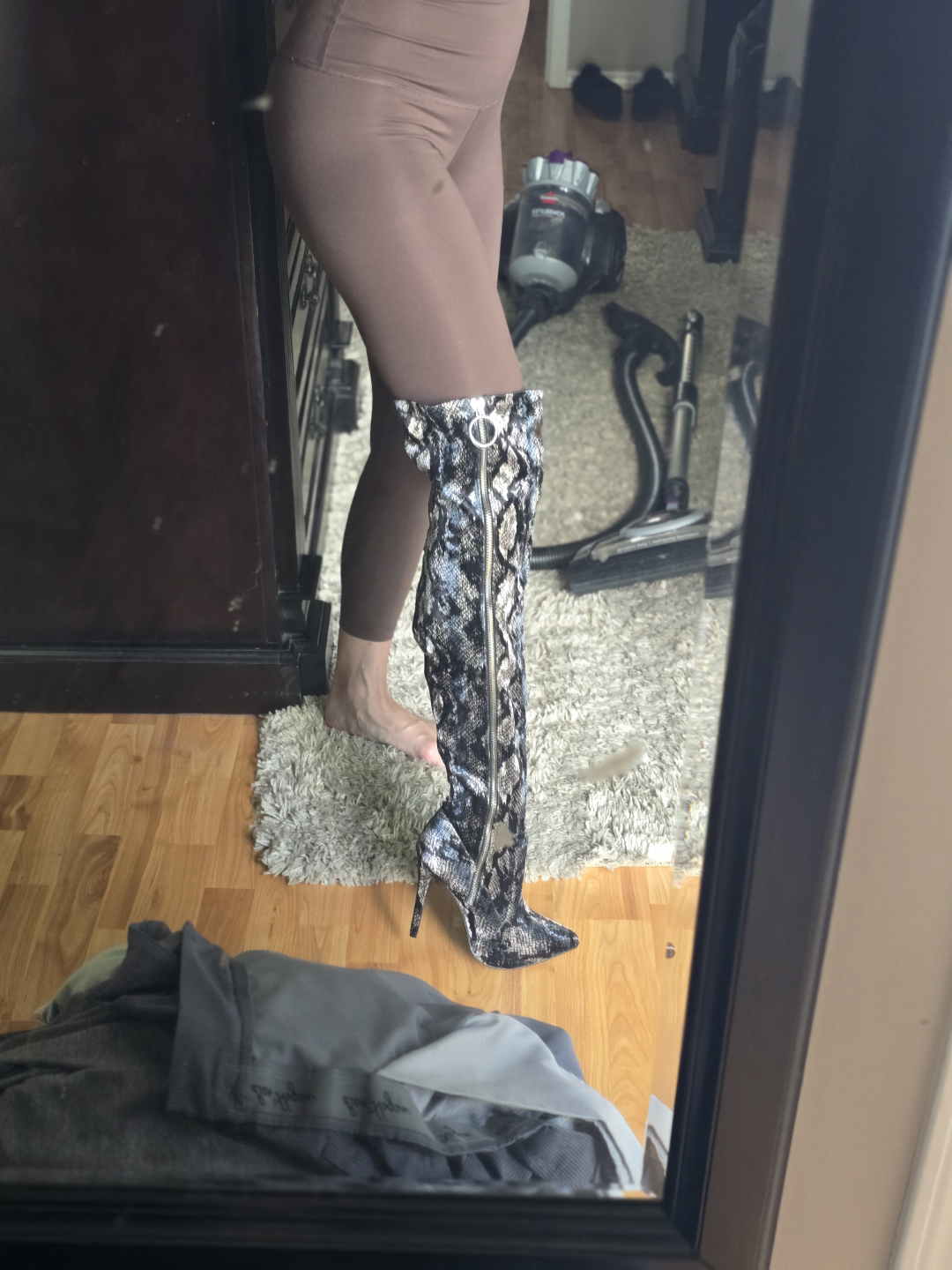 Snakeskin Over-the-knee Boots