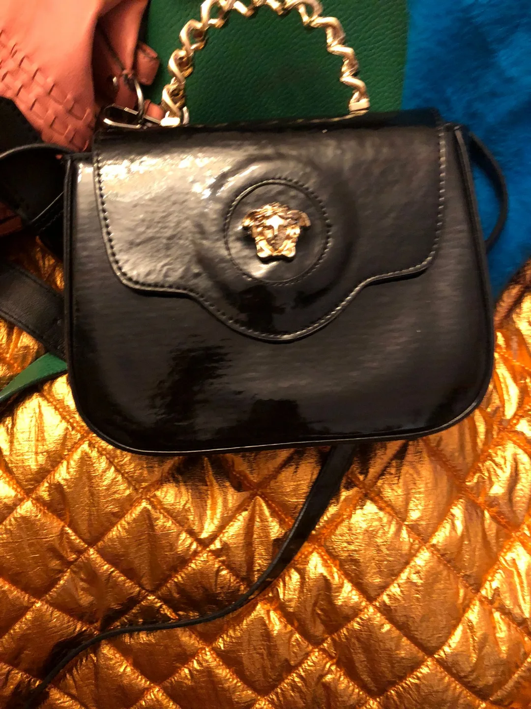 Vintage Versace Black Patent Leather Shoulder Bag thumbnail