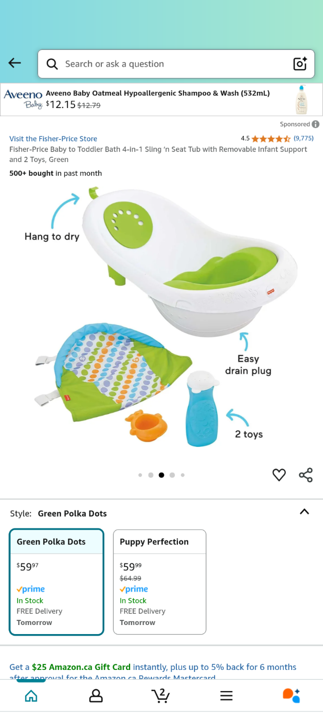 Fisher-Price 4-in-1 Sling 'n Seat Tub - Green Polka Dots - photo 2