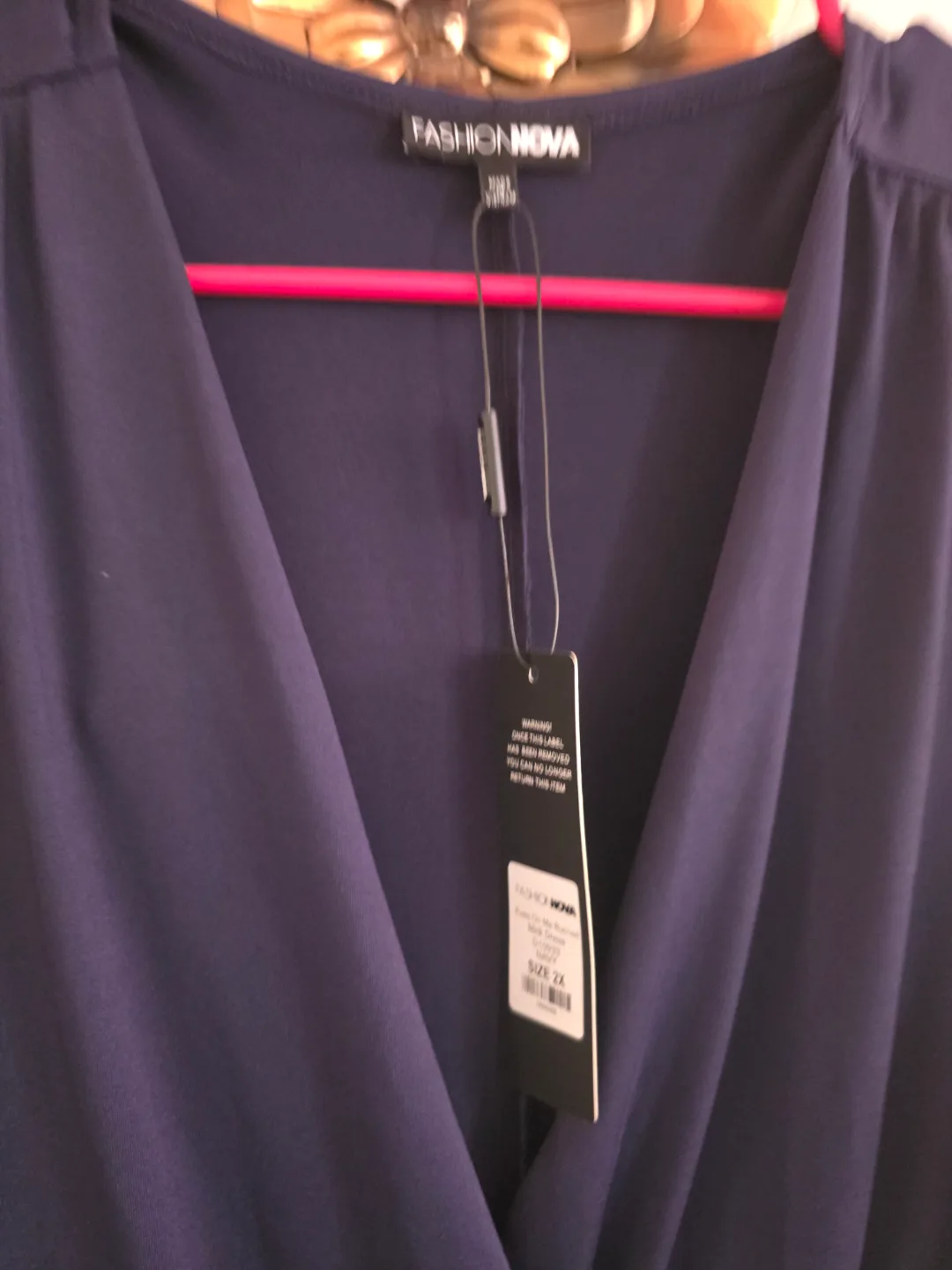 Navy Blue Fashion Nova Wrap Dress Size 2X image indicator(2)