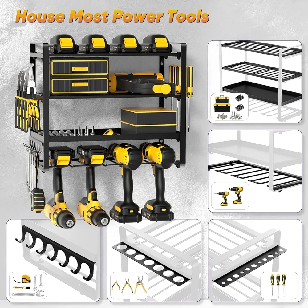 Power Tool Organizer Wall Mount Rack - Heavy Duty Storage - photo 2